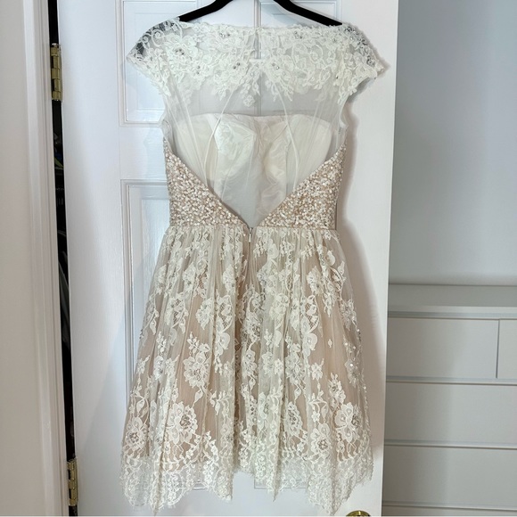 Sherri Hill white tan cocktail dress with sequin bodice size 2 dress sty… - Picture 6 of 11